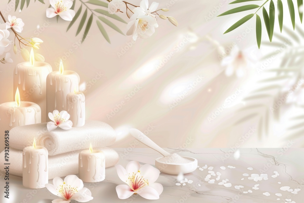 A bunch of candles sitting on top of a table. Ideal for home decor or event planning