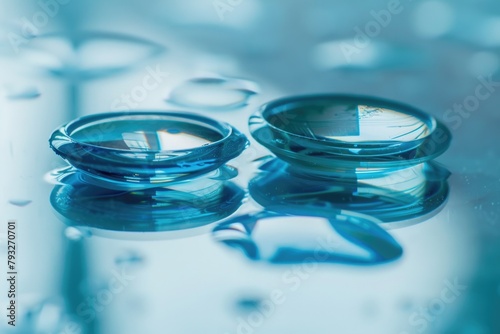 Close-up of contact lenses on a table. Suitable for optometry or healthcare concepts