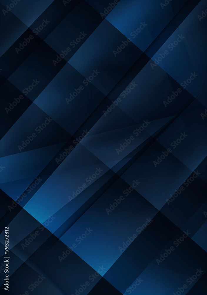 Obraz premium Abstract background with blue geometric shapes and gradient, vector illustration, dark color palette, dark navy and black, dark skyblue and indigo tones, high resolution, professional photograph