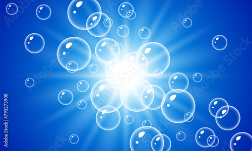 Washing powder. Super clean. Soap bubbles, foam. Detergent design. Detergent powdery, detergent cleaner, sample detergent. Powder to wash clothing. Soap ultra clean design