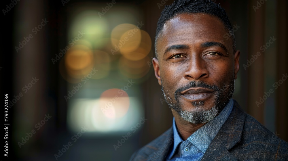 Confident businessman portrait in urban setting Confident businessman portrait in urban setting