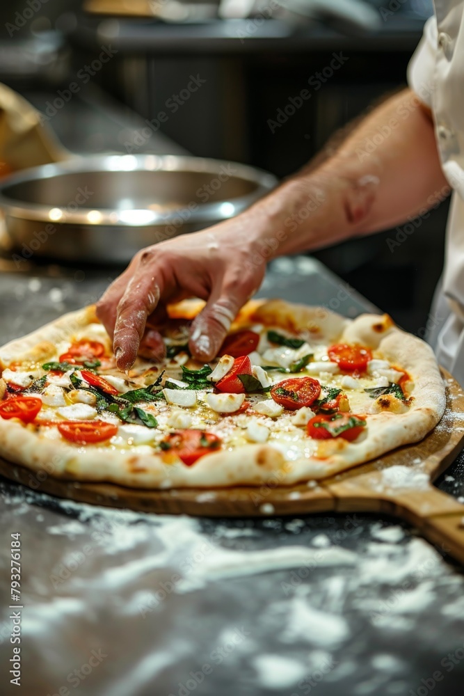 chef makes pizza Generative AI
