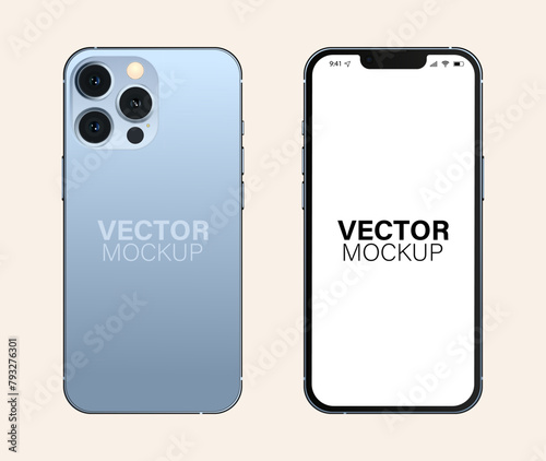 Mobile phone templates Design similar to iphone mockup illustration