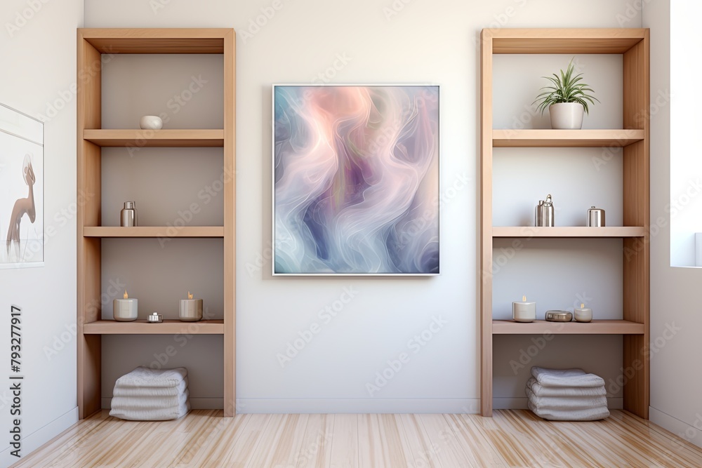 Fototapeta premium Serene Spa Artistic Blurred Lines Canvases - Tranquil Wall Art Decor