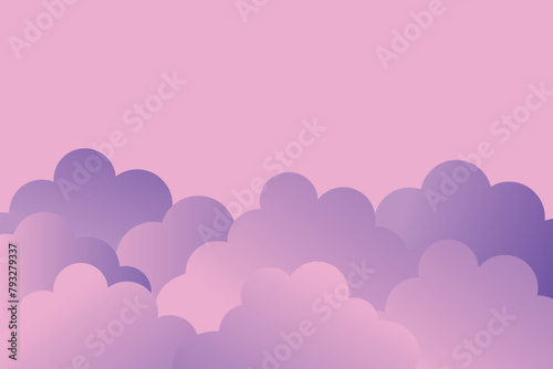 Purple gradient abstract clouds for background, presentation, banner, poster, card. Vector illustration.
