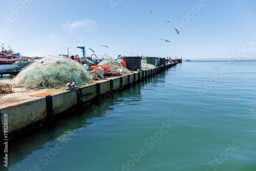 Port de pêche de l'ile de Culatra, région de l'Algarve au Portugal