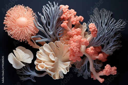 Deep Sea Color Palettes  Atlantic Depth Monochromes with Coral Accents