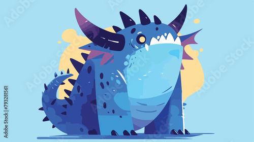 Vector illustration design of a cute monster concep photo