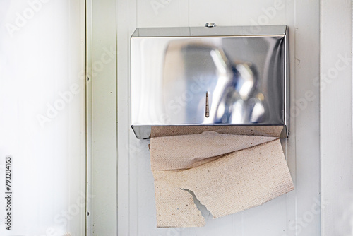 paper napkins for hands and face in the toilet room © Nataliia Makarovska