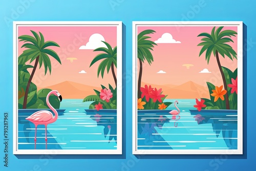 Tropical Flamingo Pool Party: Vibrant Water Designs for Summer Invitations photo