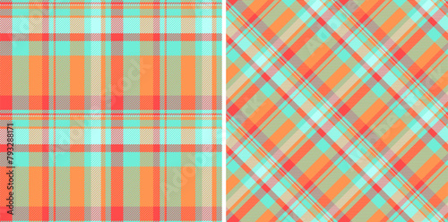 Plaid texture seamless of check pattern fabric with a textile background tartan vector. Set in novelty colors for stylish poncho outfits.