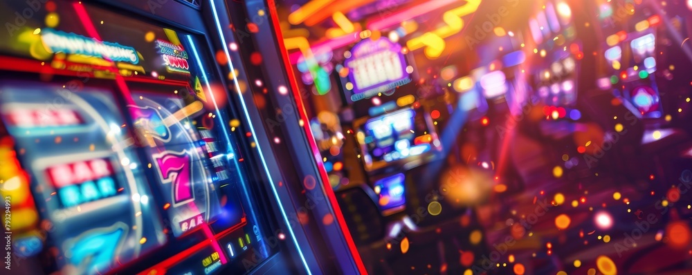 Vibrant casino slot machines with dynamic lighting Vibrant casino slot machines with dynamic lighting