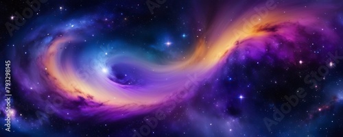 Abstract surrealistic illustration bright galactic background, space nebulae and stars.