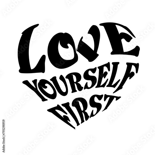 heart shaped motivational quote for self love mental health awareness