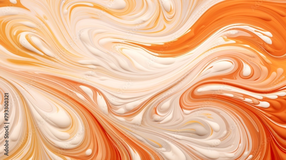 Abstract liquid pattern in orange and white Abstract liquid pattern in orange and white