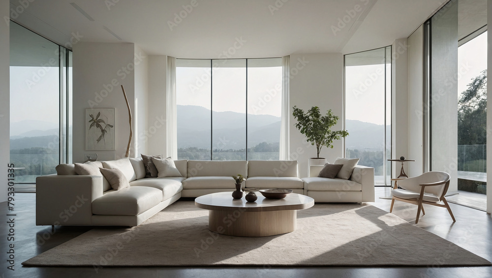 Contemporary White Velvet Chaise Lounge in Modern Interior