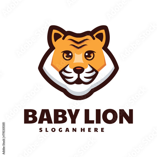 Baby Lion Cute Kawai Logo