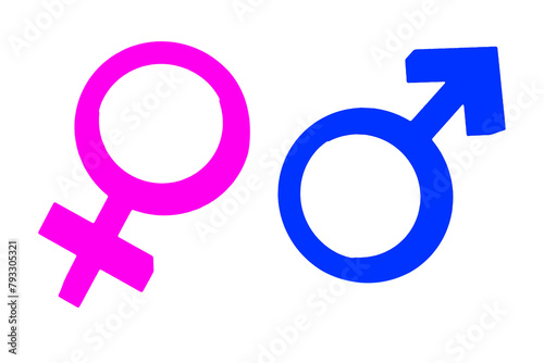 silhouette vector image of male and female gender symbol isolated on white transparent background.