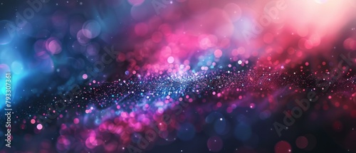 Abstract Bokeh Lights with Glitter and Sparkle, Vibrant Pink and Blue Shimmer, Magical Glowing Backdrop photo