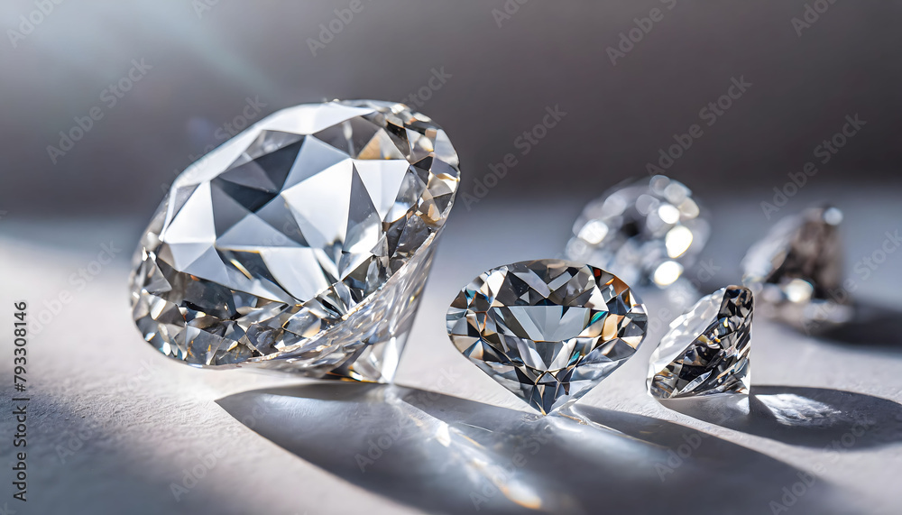 Group of Diamonds on Table. Generative AI Group of Diamonds on Table. Generative AI
