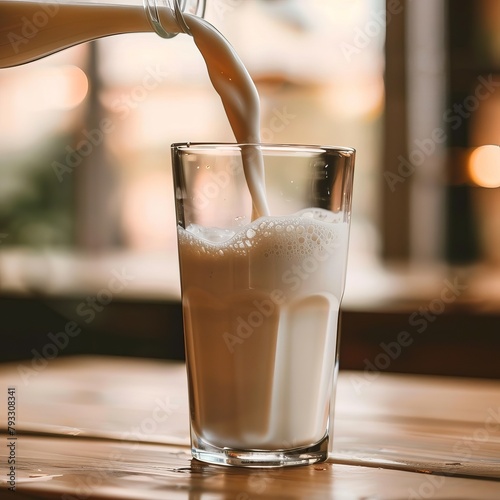 pouring a glass of milk