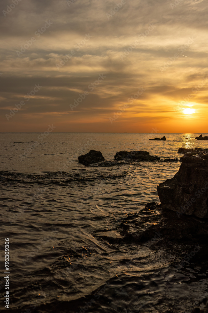 Sunset view at the adreatic sea near Umag, Istria, Croatia Sunset view at the adreatic sea near Umag, Istria, Croatia