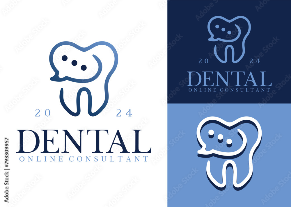 dental online consultant logo vector illustration design