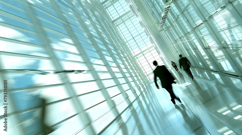 Dynamic Corporate Workspace: Vibrant Office Scene with Blurred Motion, Reflecting Busy Business Environment and Productive Energy Dynamic Corporate Workspace: Vibrant Office Scene with Blurred Motion, Reflecting Busy Business Environment and Productive Energy
