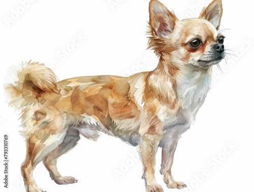 Chihuahua watercolor isolated on white background photo