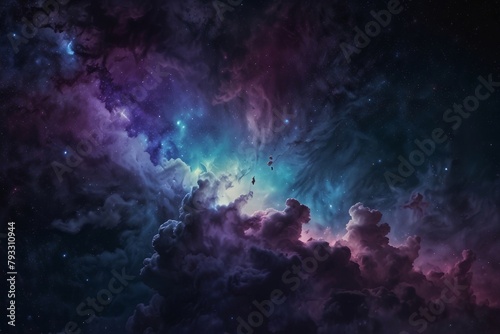 Colorful space galaxy cloud nebula, cosmos background wallpaper