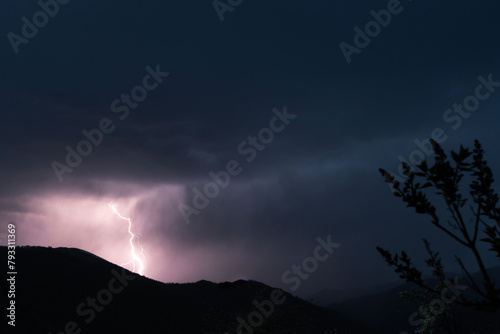 lightning in the mountains