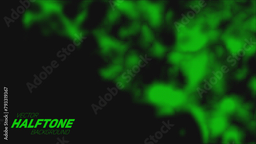 Abstract vector torn green halftone background. Scrathed dotted texture element. (ID: 793319367)