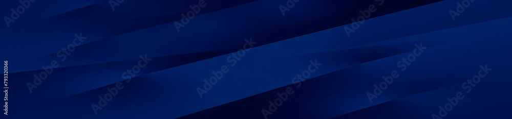 Black dark cobalt blue white abstract modern background. Geometric shape. Line stripe diagonal angle facet crystal 3D. Color gradient. Light neon bright electric metal glow. Design. Wide banner.