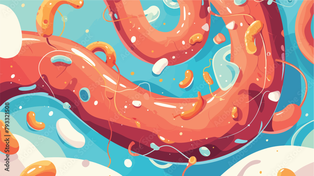 Vector Medical illustration about acid in stomach i