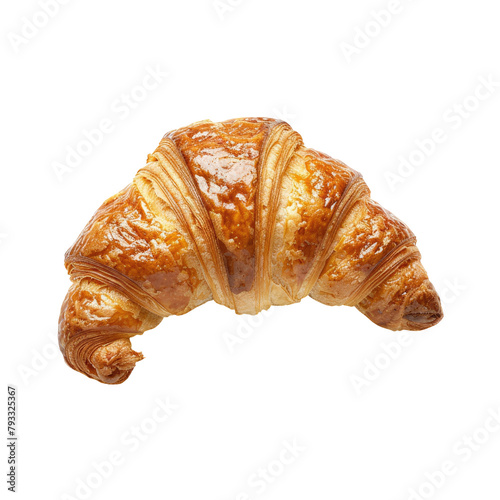 A croissant displayed against a transparent background