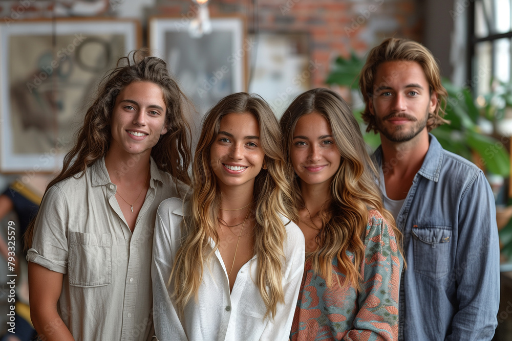 Fototapeta premium Young Entrepreneurs in a Creative Workspace