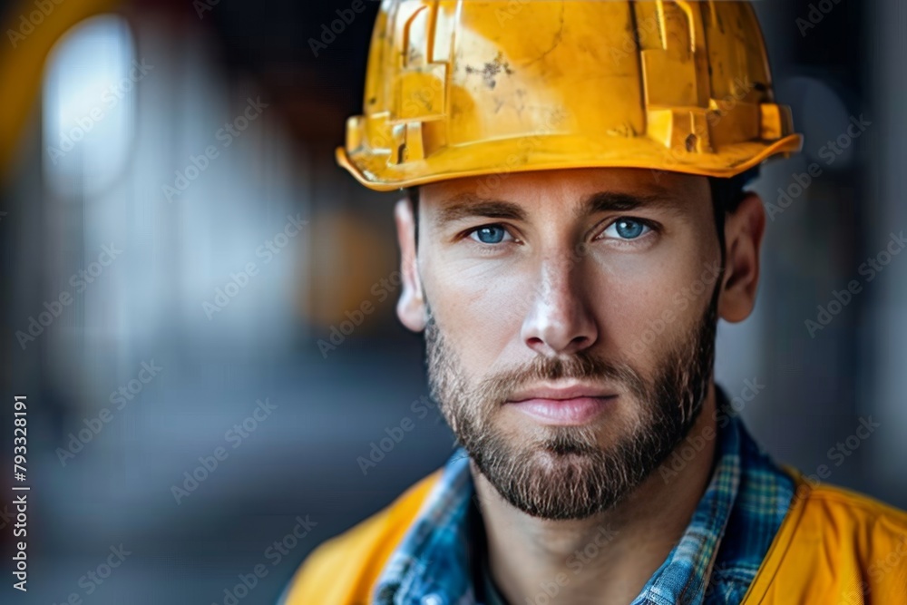 Man Wearing Yellow Hard Hat Man Wearing Yellow Hard Hat