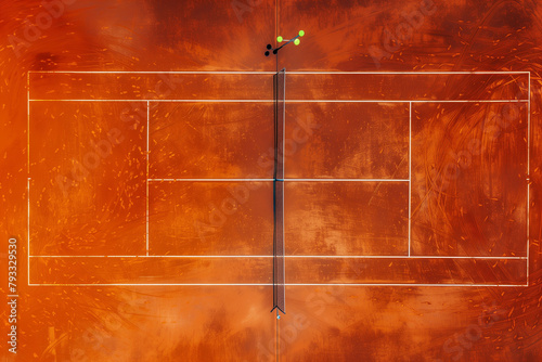 Tennis Clay Court. View from the bird's flight. © es0lex