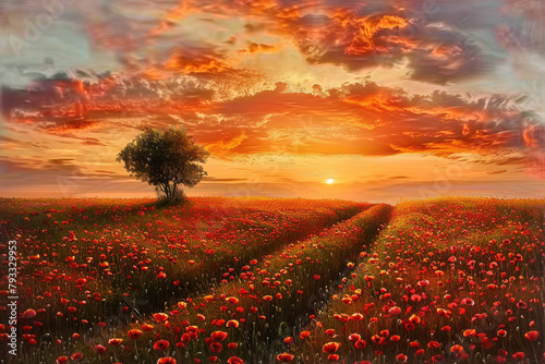 Golden Skies Over Poppy Fields © Boyan Dimitrov