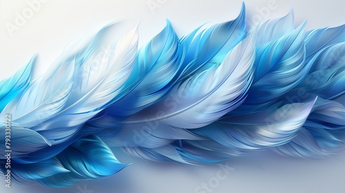 Let the gentle feathers in hues of blue and white transport you to a place of peaceful serenity, where the beauty of nature whispers tranquility into your soul-4