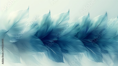 Let the gentle feathers in hues of blue and white transport you to a place of peaceful serenity, where the beauty of nature whispers tranquility into your soul-11 photo