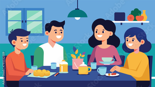 A family sits down for dinner to discuss their upcoming vacation with a clear focus on staying within their predetermined budget.