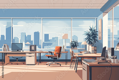 Business graphic vector modern style illustration of business people in an office environment discussing decision making collaborating water cooler moment strategy thinking break time