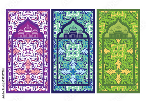 Rug for a Islamic prayer, vector illustration