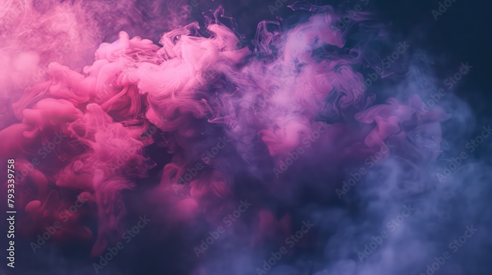Obraz premium Abstract cloud of pink smoke on a dark background