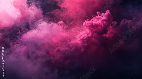 Abstract cloud of pink smoke on a dark background