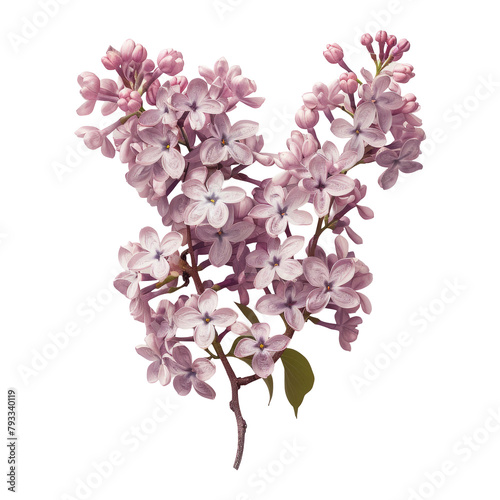 Capture the beauty of lilac blossoms Syringa vulgaris with a shallow depth of field and selective focus set against a transparent background photo