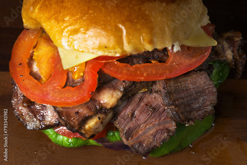 Obraz na płótnie roast beef sandwich w salonie