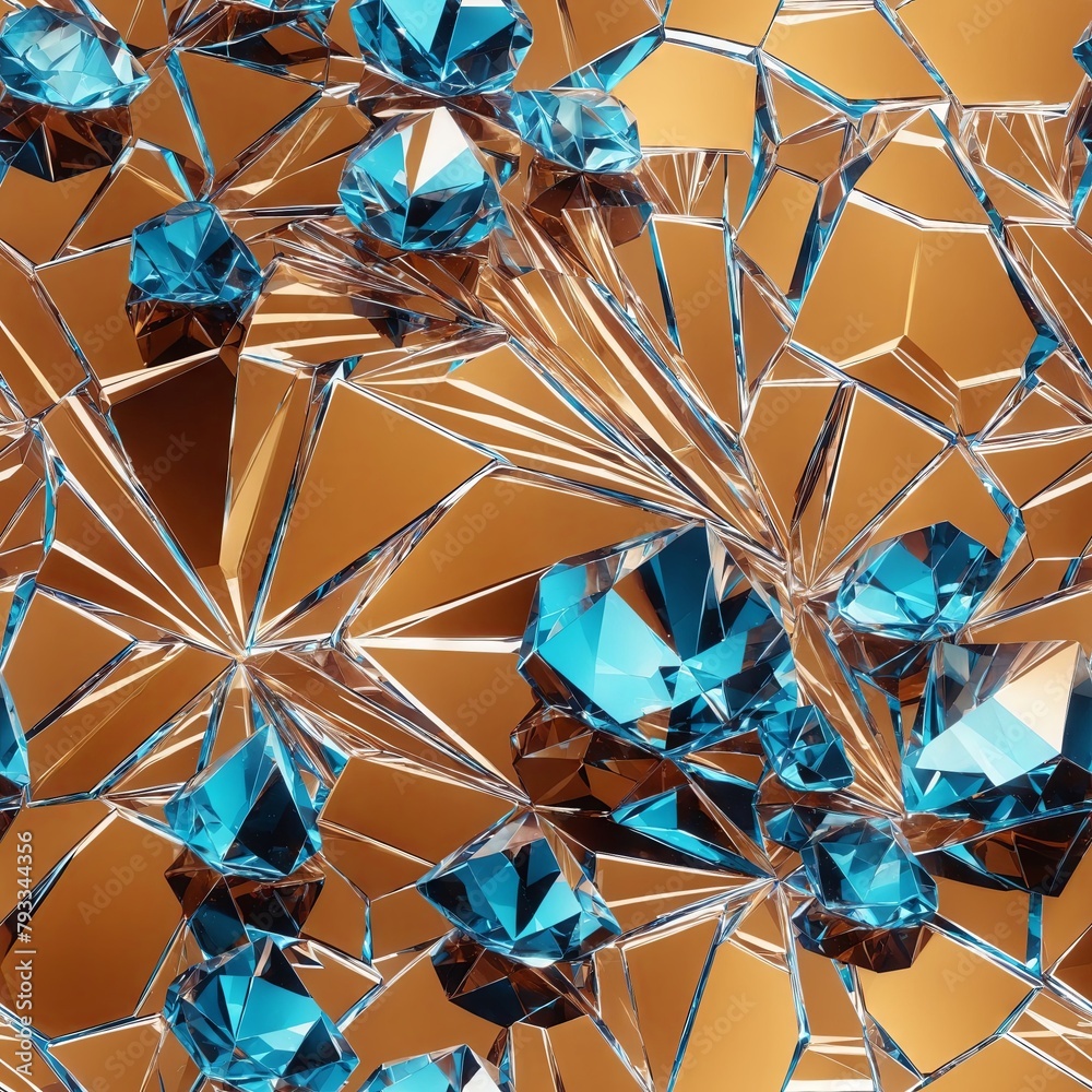 Crystals Seamless Pattern Background