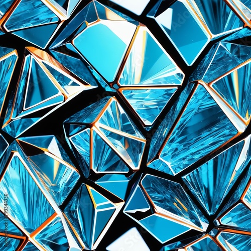 Crystals Seamless Pattern Background